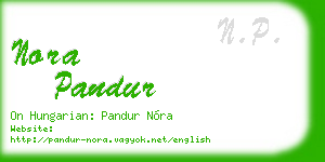 nora pandur business card